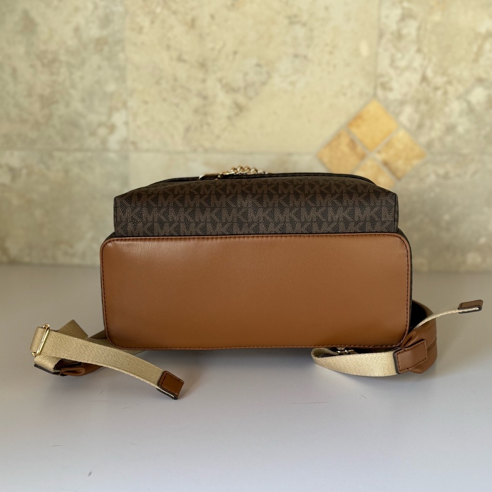 Michael Kors Slater Medium MK Brown Backpack - Picture 7 of 14